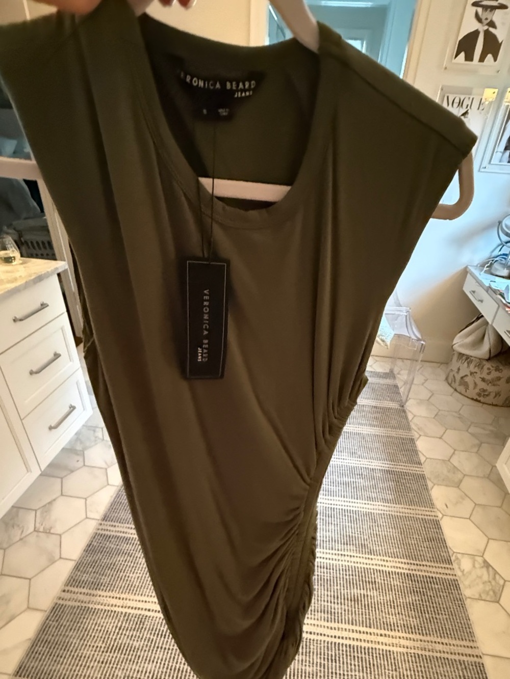 Veronica Beard Jeans Brompton Dress NWT Bright Army Size Small - Picture 1 of 5